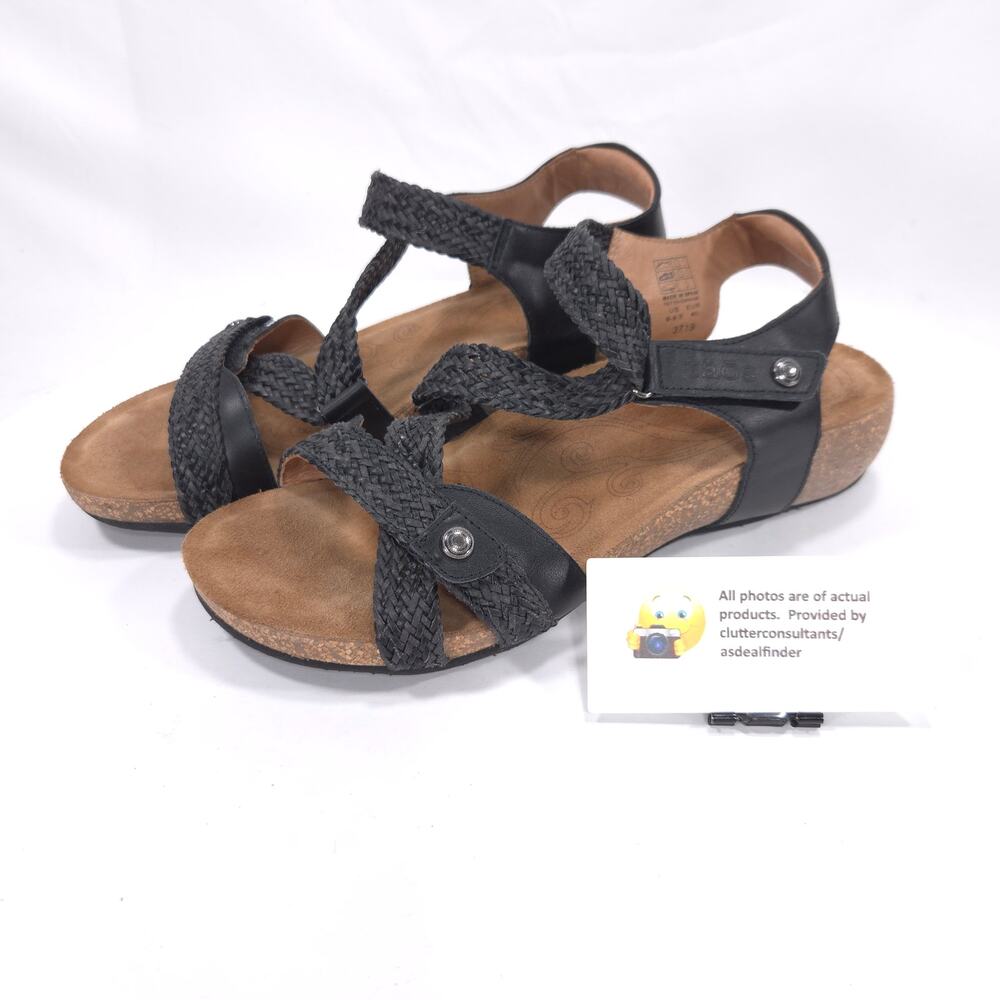 Taos Universe Woven Strap Casual Slingback Sandals Womens Size 9.5 Black